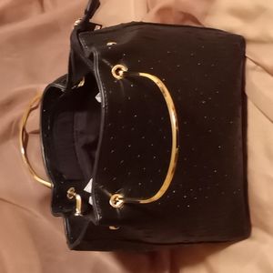 Faux ostrich black mini purse